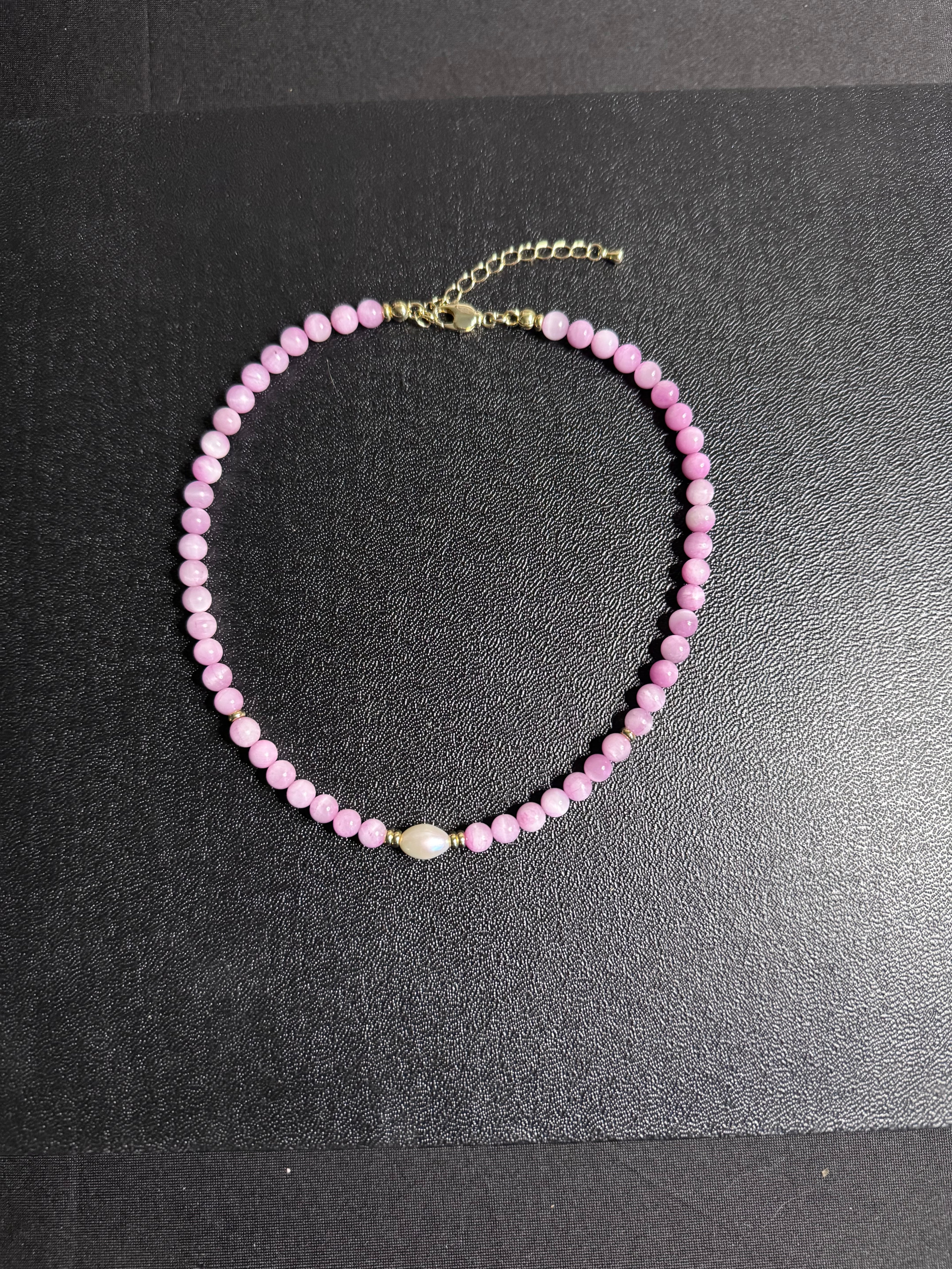 The Mila Necklace — In Pink Jade