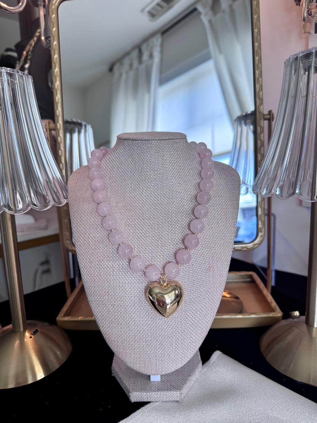 The Amélie Necklace — Rose Quartz