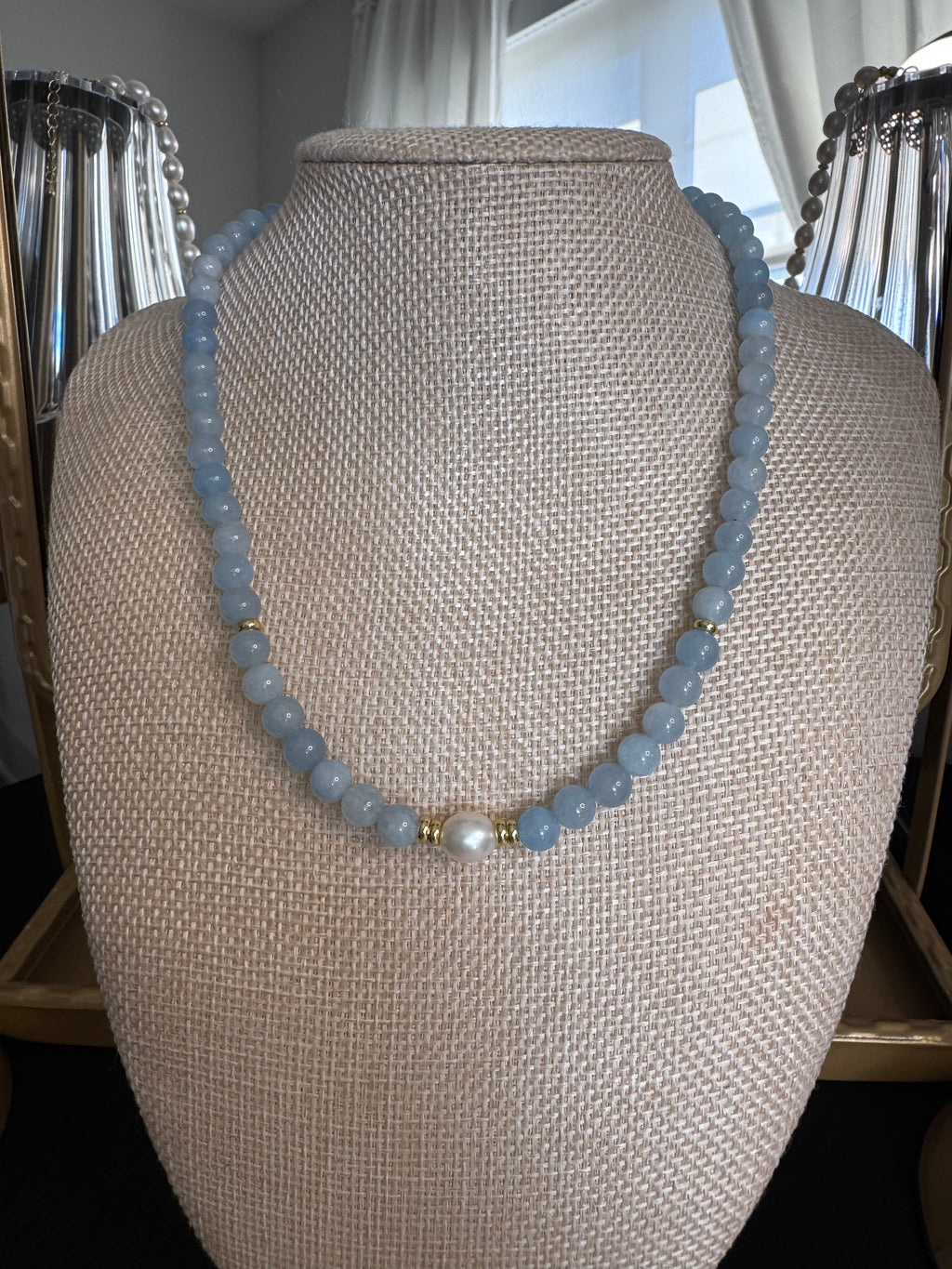 The Mila Necklace — Aquamarine