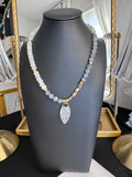 The Esmé Necklace — Labradorite + White Quartz