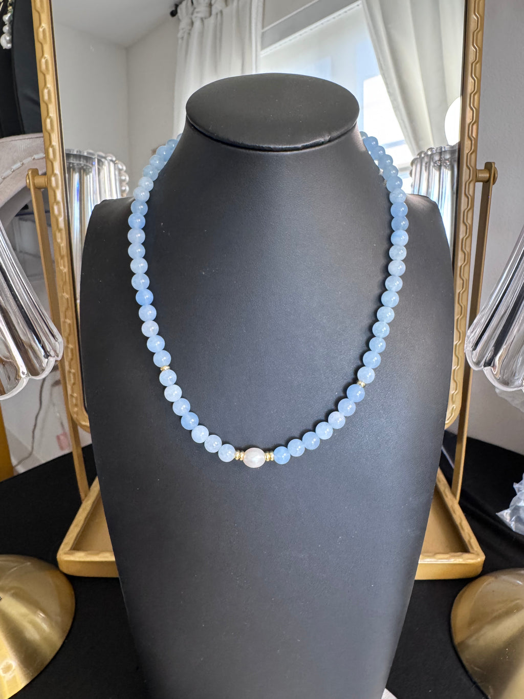 The Mila Necklace — Aquamarine