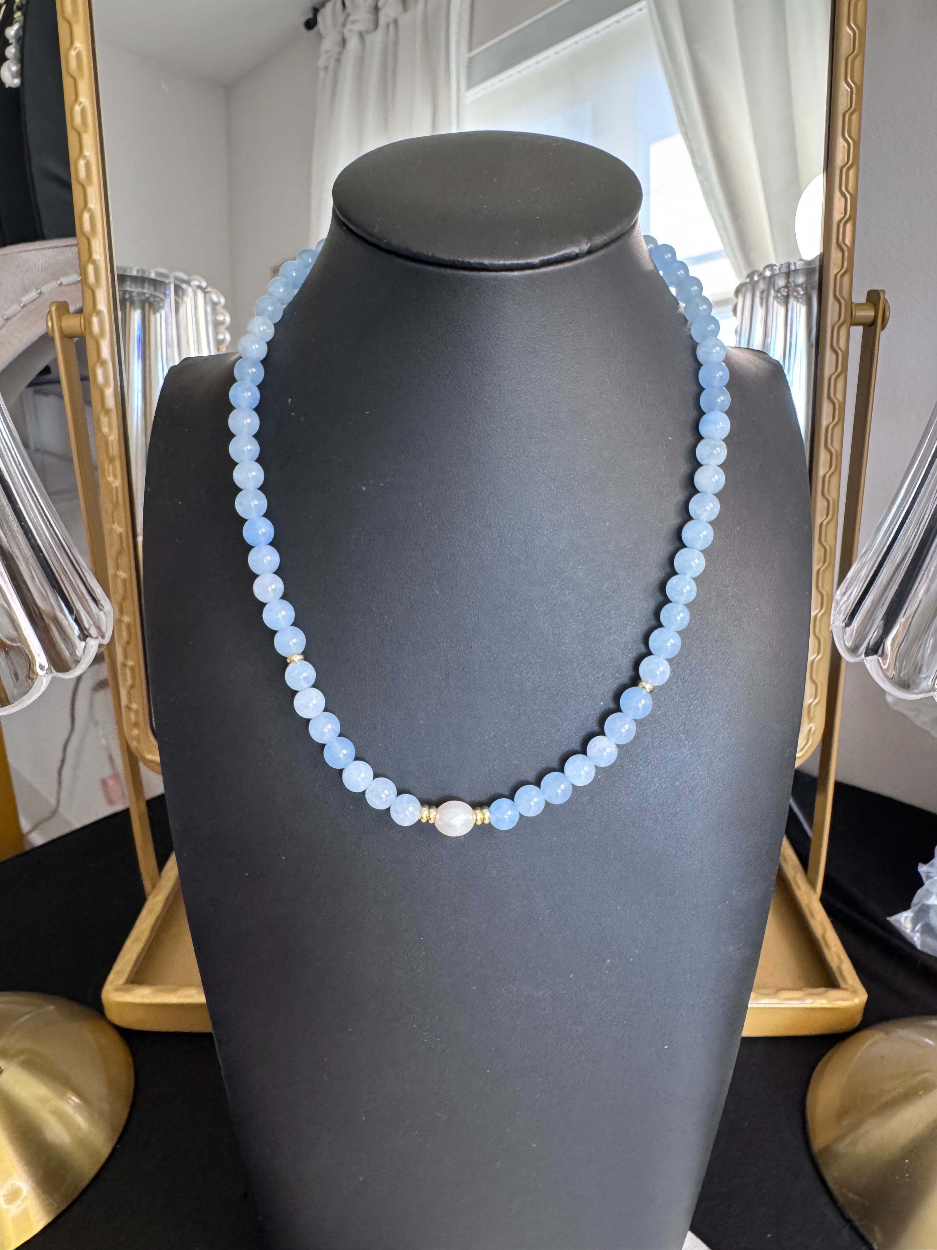 The Mila Necklace — Aquamarine