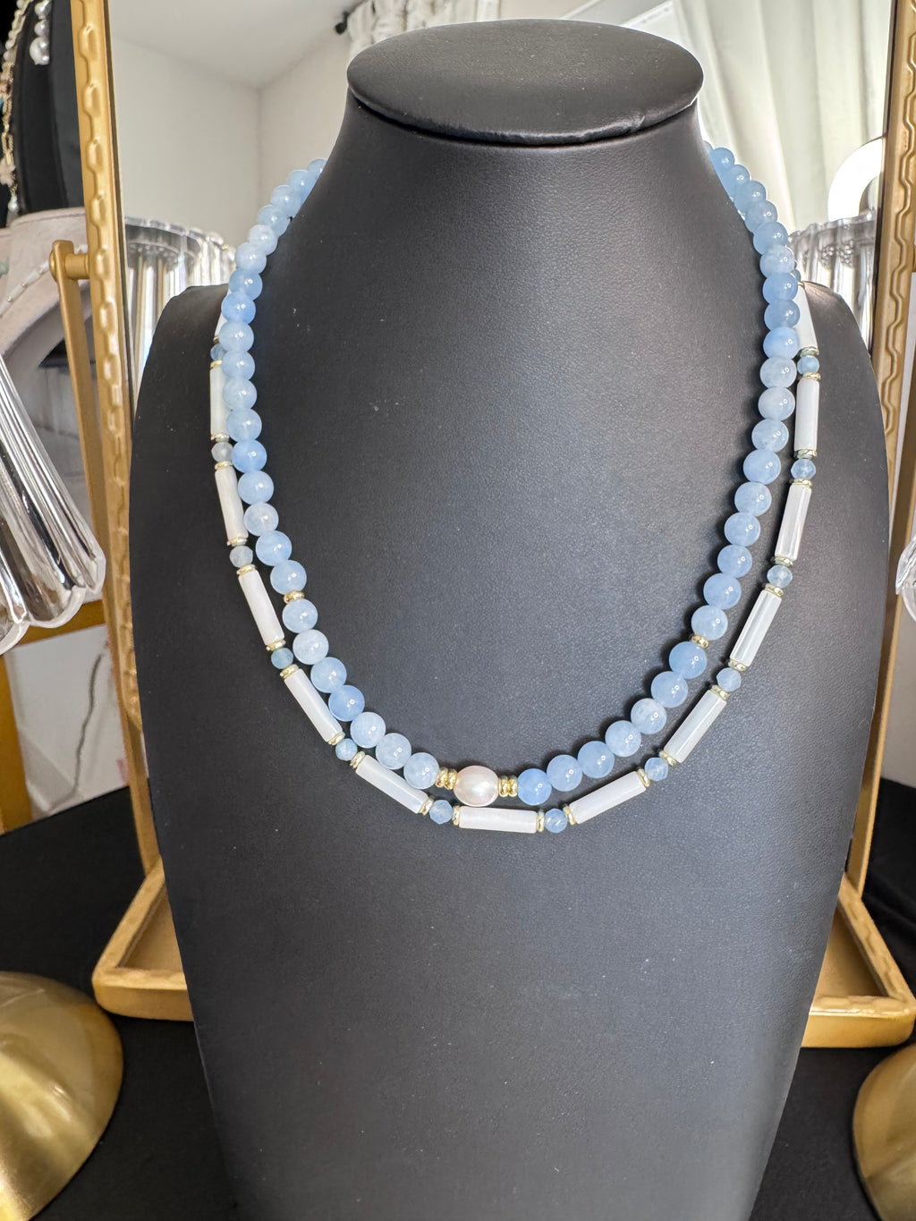 The Mila Necklace — Aquamarine