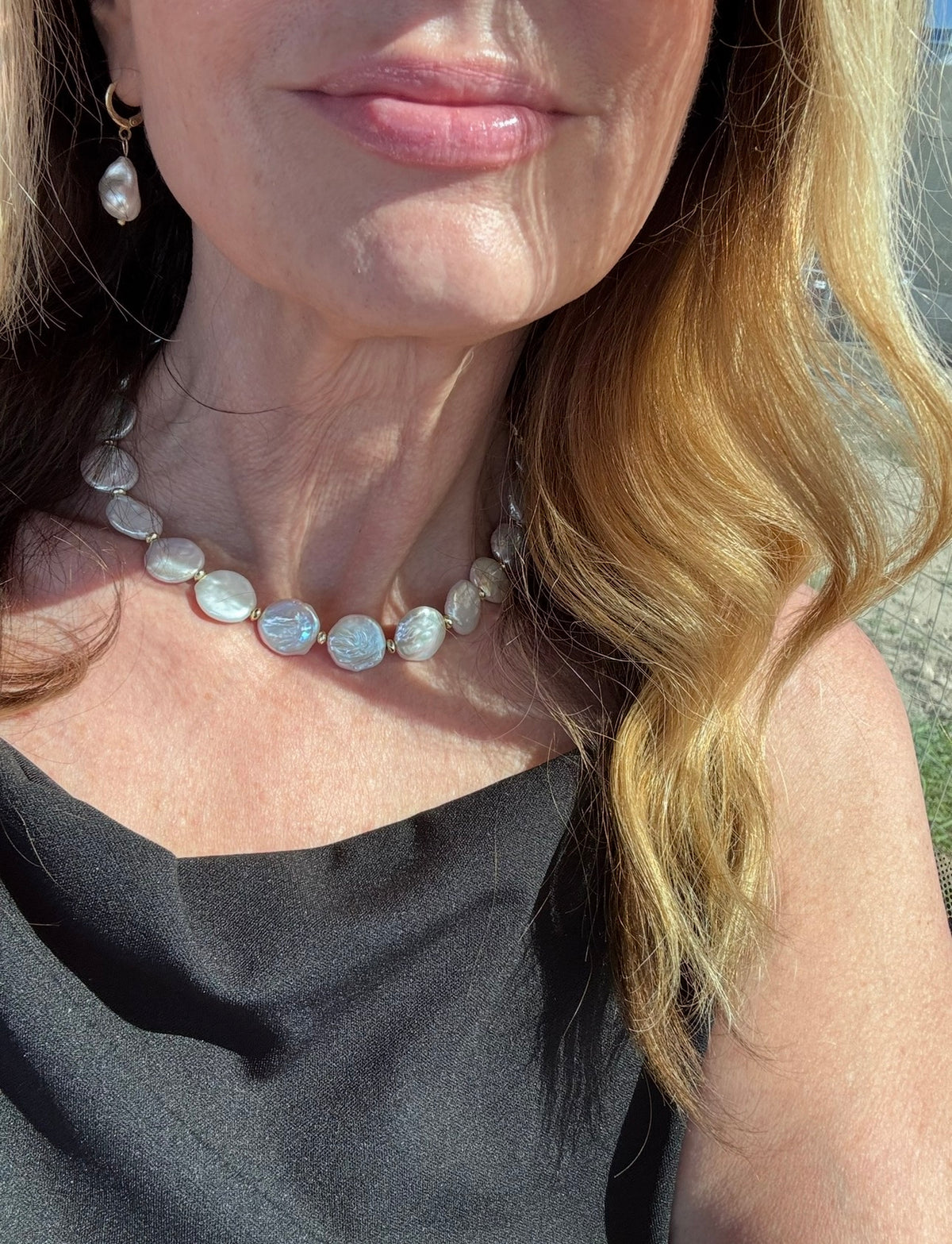 Celeste | Baroque Coin Pearl Necklace